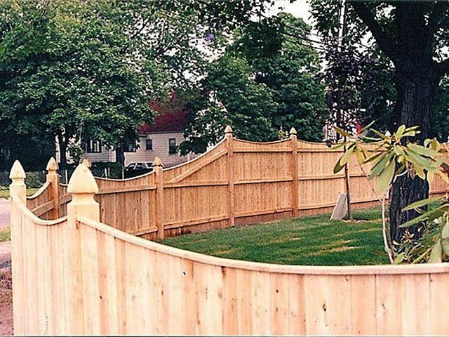 New wooden privacy fence